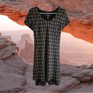 Carole Little 4 vintage short sleeve layered floral pattern woman's dress.